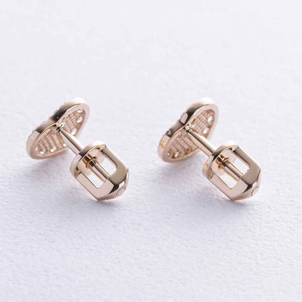 Серьги Сердца в желтом золоте с фианитами 038417 038417 фото