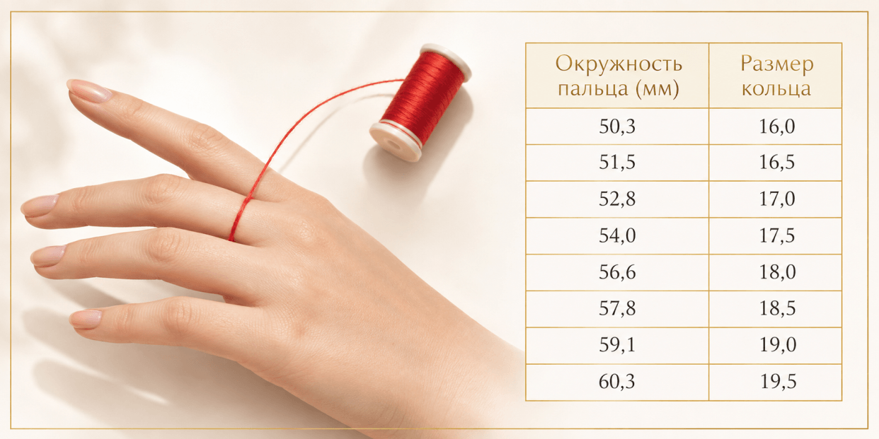 Таблица размеров колец Таблица размеров колец