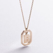 обзорное фото Колье из желтого золота с глянцевой буквой В и дадотковой цепочкой 039930 Золотое колье без камней обзорное фото Колье из желтого золота с глянцевой буквой В и дадотковой цепочкой 039930  Золотое колье без камней