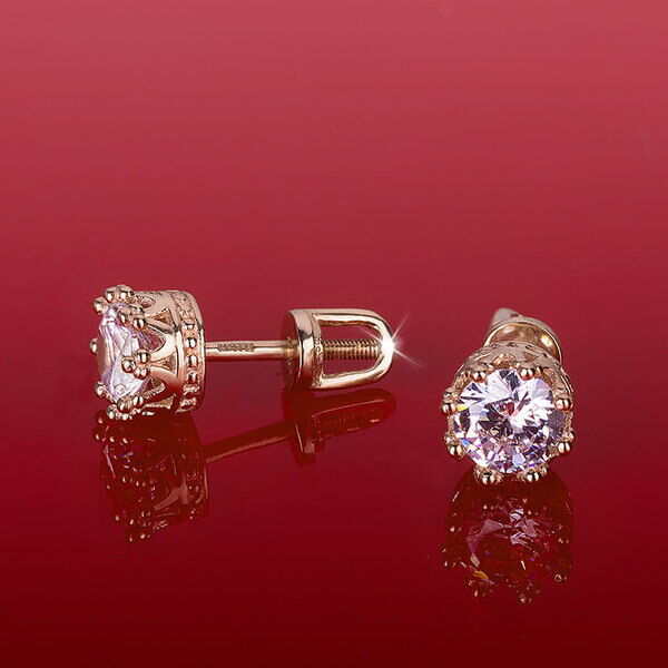 серьги гвоздики корона фото серьги гвоздики корона фото