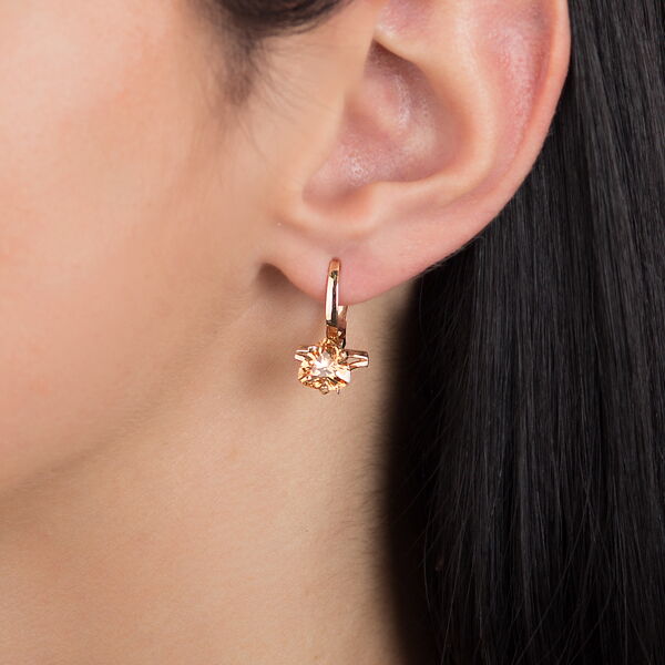 Золоті сережки з цирконієм 510280 детальне зображення ювелірного виробу