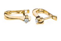 обзорное фото Золотые сережки с бриллиантами E-531  Золотые серьги с бриллиантами