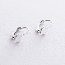 обзорное фото Детские сережки Сердечко из белого золота 036901 Золотые серьги обзорное фото Детские сережки Сердечко из белого золота 036901  Золотые серьги