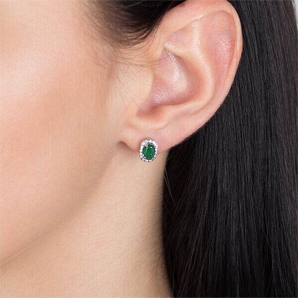 Золотые серьги с изумрудом Золотые серьги с изумрудом