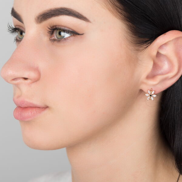 Золоті дитячі сережки з цирконієм 5078 детальне зображення ювелірного виробу