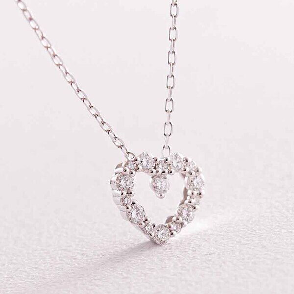 Колье Сердечко с бриллиантами 038786 детальное изображение ювелирного изделия Золотое колье с бриллиантами Колье Сердечко с бриллиантами 038786 детальное изображение ювелирного изделия Золотое колье с бриллиантами