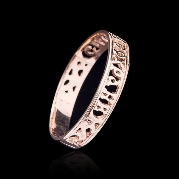 Кольцо с надписью спаси и сохрани золото