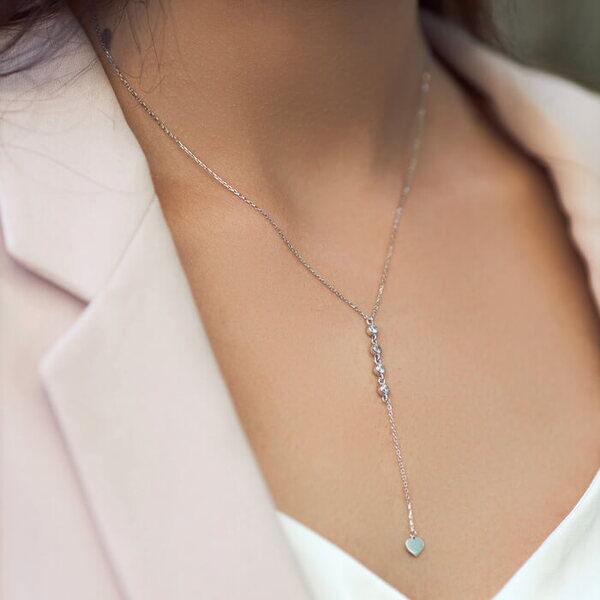 Золотое колье на шею с фианитами Сердце 032830 детальное изображение ювелирного изделия Золотые колье с камнями Золотое колье на шею с фианитами Сердце 032830 детальное изображение ювелирного изделия Золотые колье с камнями