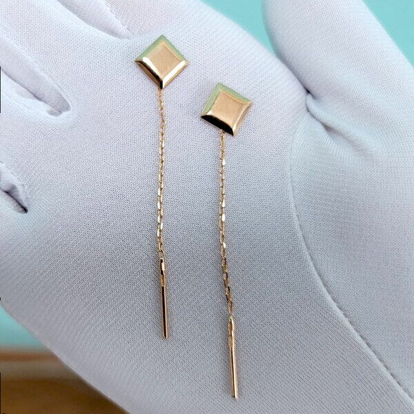 Золоті сережки протяжки 035878 детальне зображення ювелірного виробу Золоті сережки протяжки 035878 детальне зображення ювелірного виробу