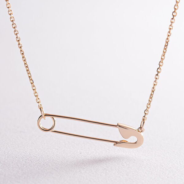 Золотая цепочка на шею Булавка, красное золото 585 проба 037349 детальное изображение ювелирного изделия Золотое колье без камней Золотая цепочка на шею Булавка, красное золото 585 проба 037349 детальное изображение ювелирного изделия Золотое колье без камней