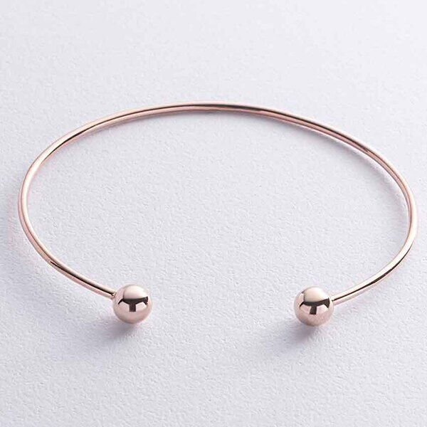 Жесткий браслет с шариками в красном золоте без вставок 039182 детальное изображение ювелирного изделия Золотые браслеты без камней Жесткий браслет с шариками в красном золоте без вставок 039182 детальное изображение ювелирного изделия Золотые браслеты без камней