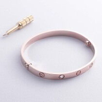 обзорное фото Жесткий браслет Love с бриллиантами в красном золоте 038504 Золотые браслеты с бриллиантом обзорное фото Жесткий браслет Love с бриллиантами в красном золоте 038504  Золотые браслеты с бриллиантом