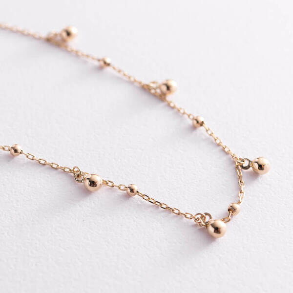 Золотий ланцюжок з підвісками кульки Mexico 036056 детальне зображення ювелірного виробу