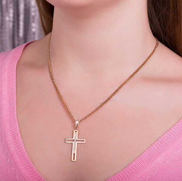 крестик из золота 585 декоративный крестик из золота 585 декоративный