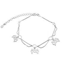 обзорное фото Серебряный браслет Бантики без вставок 026881 Серебряные женские браслеты обзорное фото Серебряный браслет Бантики без вставок 026881  Серебряные женские браслеты