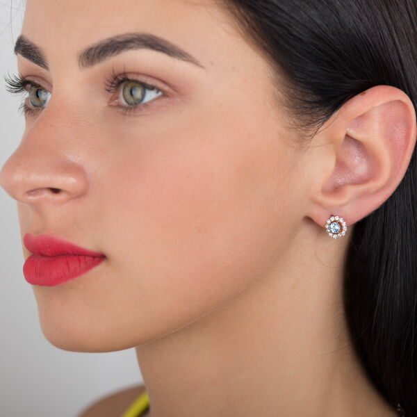 Золотые серьги с топазом 