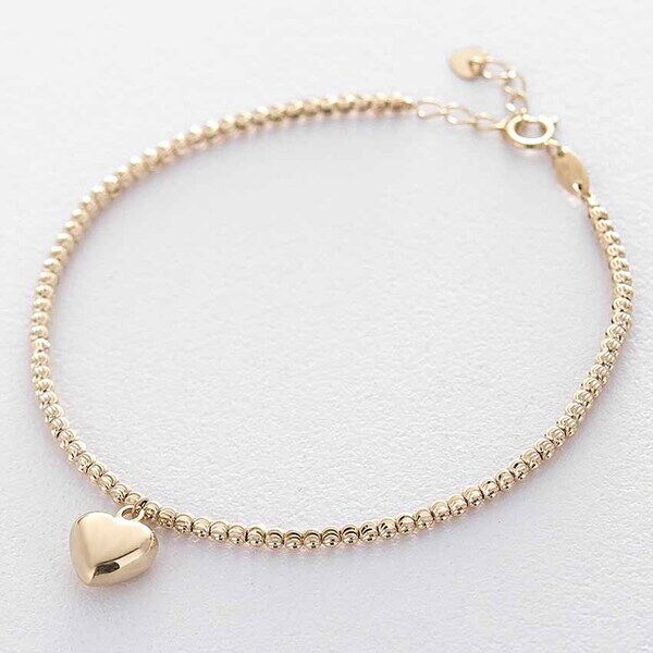 Браслет в желтом золоте шарики с сердечком 038729 детальное изображение ювелирного изделия Золотые браслеты без камней Браслет в желтом золоте шарики с сердечком 038729 детальное изображение ювелирного изделия Золотые браслеты без камней