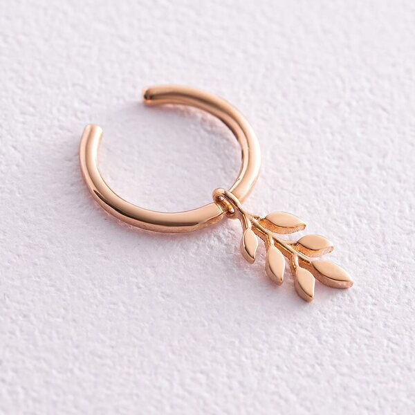 Золотая серьга каффа без прокола веточка 037773 детальное изображение ювелирного изделия Золотые серьги каффы Золотая серьга каффа без прокола веточка 037773 детальное изображение ювелирного изделия Золотые серьги каффы