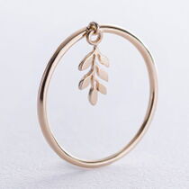 обзорное фото Кольцо в желтом лимонном золоте Веточка 038276 Золотые кольца без вставок обзорное фото Кольцо в желтом лимонном золоте Веточка 038276  Золотые кольца без вставок