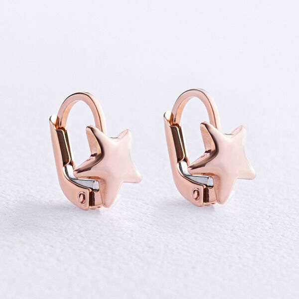 Золотые детские серьги на английском замке звездочки 037532 детальное изображение ювелирного изделия Золотые детские сережки Золотые детские серьги на английском замке звездочки 037532 детальное изображение ювелирного изделия Золотые детские сережки