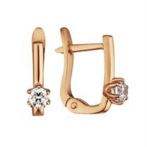 Золотые детские серьги с фианитом английский замок 037833 детальное изображение ювелирного изделия Серьги с камнями Золотые детские серьги с фианитом английский замок 037833 детальное изображение ювелирного изделия Серьги с камнями