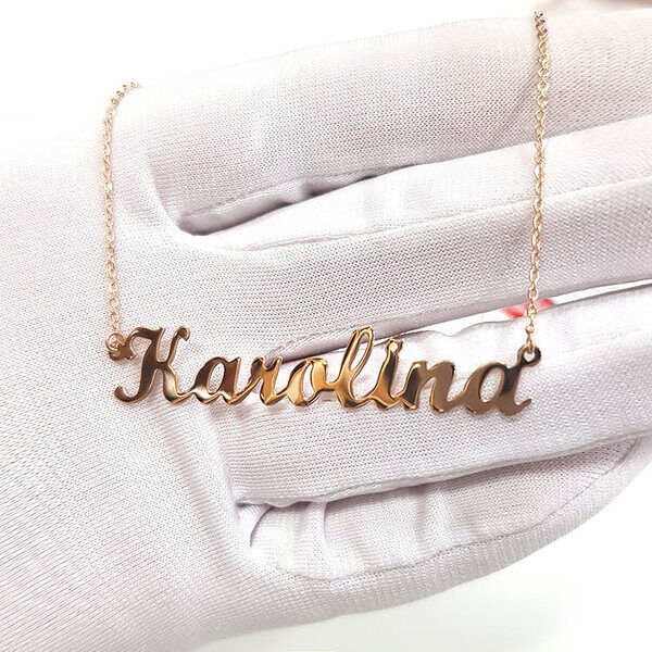 Золотое колье на шею с именем Karolina Золотое колье на шею с именем Karolina