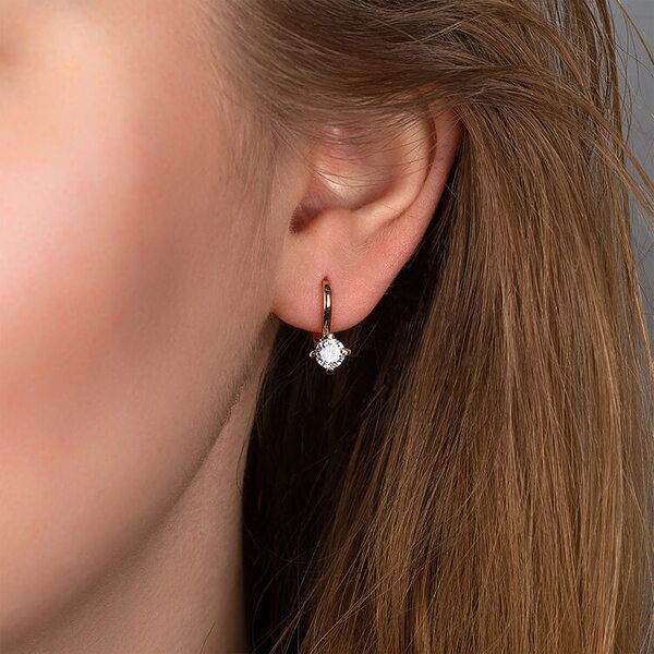 серьги с одним фианитом серьги с одним фианитом