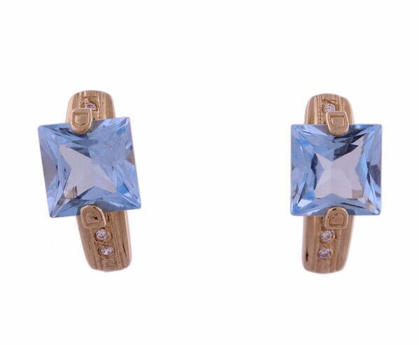 Золотые серьги с топазом 525710 фото Золотые серьги с топазом 525710 фото