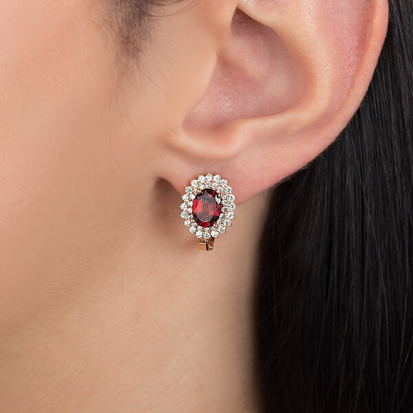 серьги с гранатом  серьги с гранатом