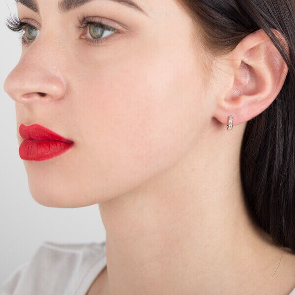 Золоті сережки з фіанітами 028581 детальне зображення ювелірного виробу