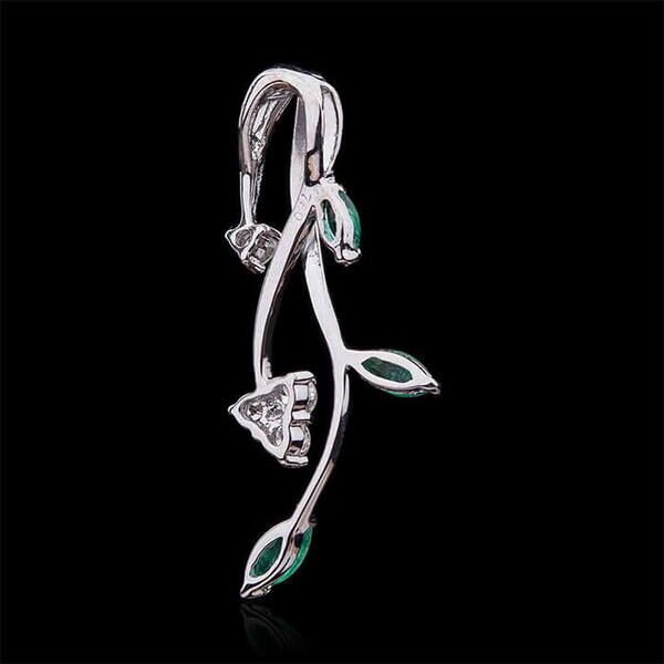 кулон из белого золота изумруды с бриллиантами кулон из белого золота изумруды с бриллиантами