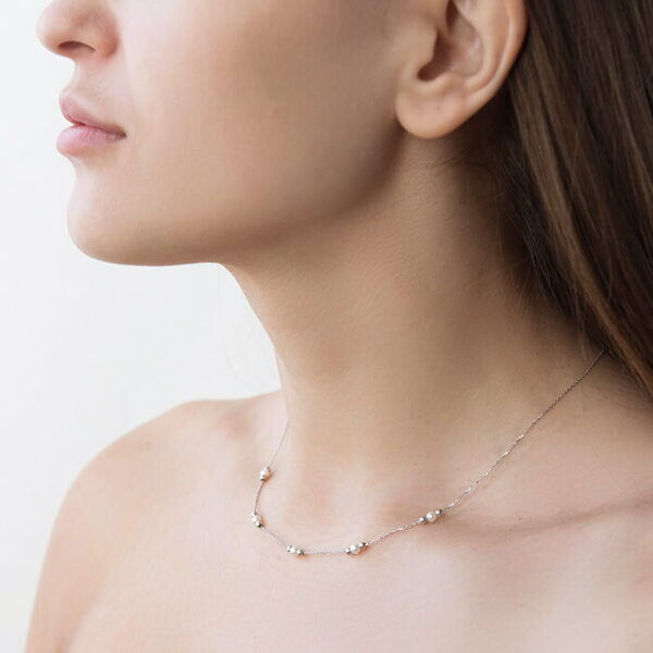 золотое колье жемчужинки золотое колье жемчужинки