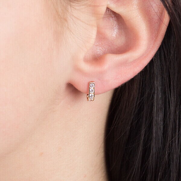 Золоті сережки з фіанітами 028581 детальне зображення ювелірного виробу