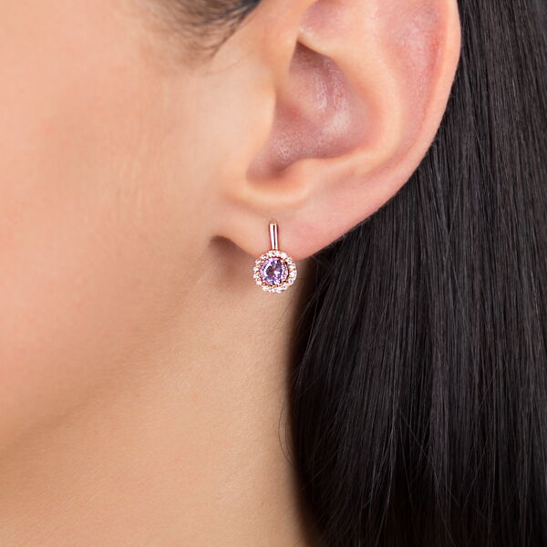 Золотые серьги с аметистом Золотые серьги с аметистом