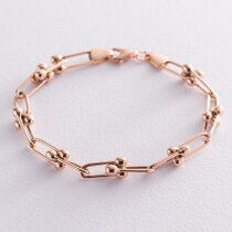 обзорное фото Золотой объёмный браслет фантазийного плетения с крупными звеньями 037991 Женские золотые браслеты обзорное фото Золотой объёмный браслет фантазийного плетения с крупными звеньями 037991  Женские золотые браслеты