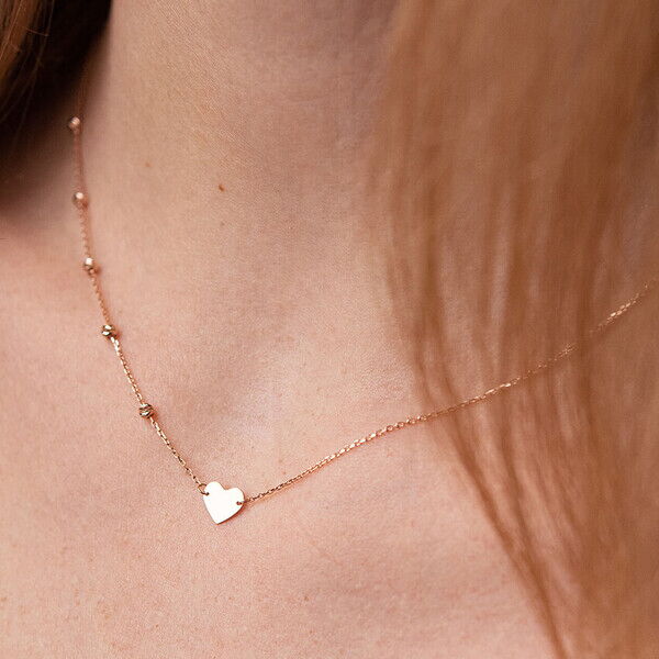 Оригинальное женское колье в красном золоте с шариками и сердечком 585 пробы 037710 детальное изображение ювелирного изделия Золотое колье без камней Оригинальное женское колье в красном золоте с шариками и сердечком 585 пробы 037710 детальное изображение ювелирного изделия Золотое колье без камней