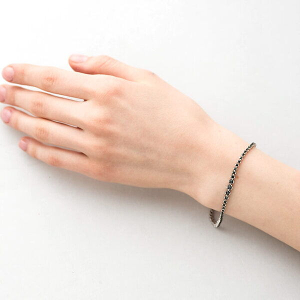 Золотий браслет на руку з чорними діамантами Конюшина 032965 детальне зображення ювелірного виробу