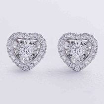 обзорное фото Золотые серьги Sweet Heart с бриллиантами 038723  Золотые серьги с бриллиантами
