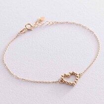 обзорное фото Золотой браслет Сердце 038733  Золотые браслеты без камней