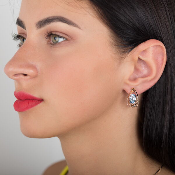 Золоті сережки з топазом 559002 детальне зображення ювелірного виробу