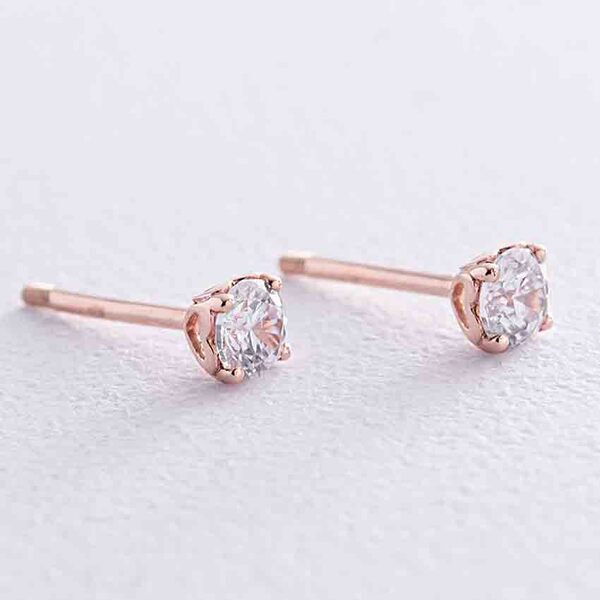 Золотые серьги- пусеты Сердце 038726  детальное изображение ювелирного изделия Золотые серьги с фианитом Золотые серьги- пусеты Сердце 038726  детальное изображение ювелирного изделия Золотые серьги с фианитом