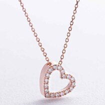 обзорное фото Золотое колье с бриллиантами Сердце 038789 Золотое колье с бриллиантами обзорное фото Золотое колье с бриллиантами Сердце 038789  Золотое колье с бриллиантами