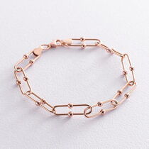 обзорное фото Ювелирный браслет золотой с длинными звеньями 037064 Золотые браслеты обзорное фото Ювелирный браслет золотой с длинными звеньями 037064  Золотые браслеты