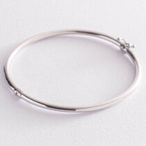 обзорное фото Жесткий браслет Soft в белом золоте 038470 Жесткие браслеты из золота обзорное фото Жесткий браслет Soft в белом золоте 038470  Жесткие браслеты из золота