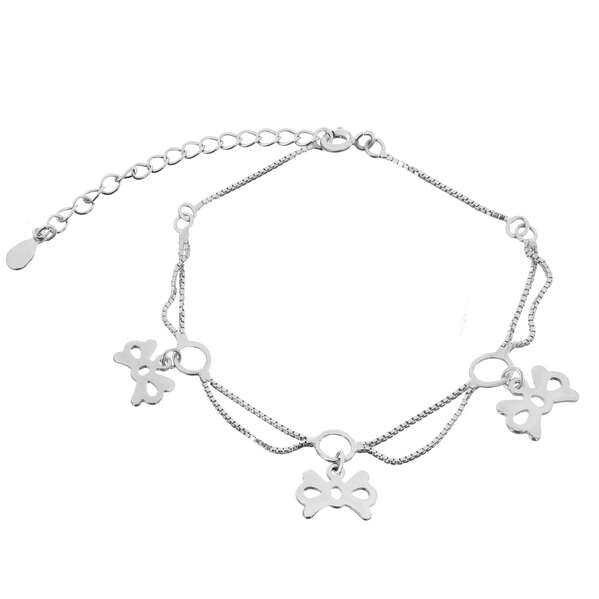 Серебряный браслет Бантики без вставок 026881 детальное изображение ювелирного изделия Серебряные женские браслеты Серебряный браслет Бантики без вставок 026881 детальное изображение ювелирного изделия Серебряные женские браслеты