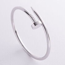 обзорное фото Жесткий браслет Гвоздь в белом золоте 038481 Жесткие браслеты из золота обзорное фото Жесткий браслет Гвоздь в белом золоте 038481  Жесткие браслеты из золота