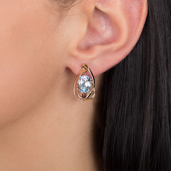 Золоті сережки з топазом 559002 детальне зображення ювелірного виробу