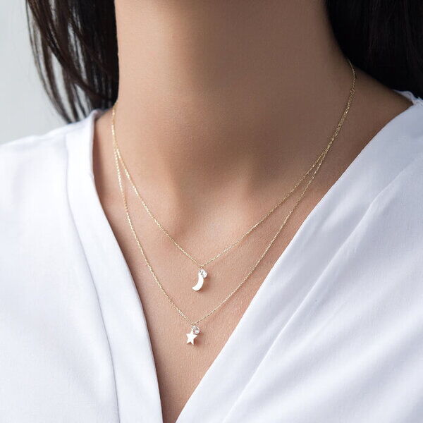 колье двухслойное золотое колье двухслойное золотое