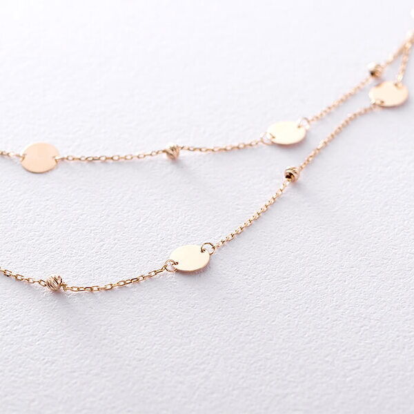 золотое колье многослойность золотое колье многослойность