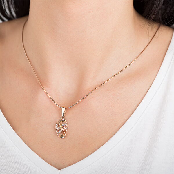 Золотой подвес с цирконием  Золотой подвес с цирконием